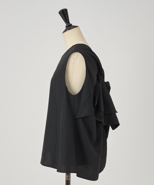 LIVETART（リヴェタート）の「前後リボンノースリブラウス（シャツ/ブラウス・レディース・ブラック・FREE）」の10枚目の写真