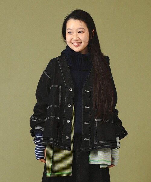 BEAMS BOY(ビームスボーイ)の「【2/5再値下げ】デニム エンジニア ジャケット(デニムジャケット・レディース・ブラック/インディゴブルー・1/2)」の5枚目の写真