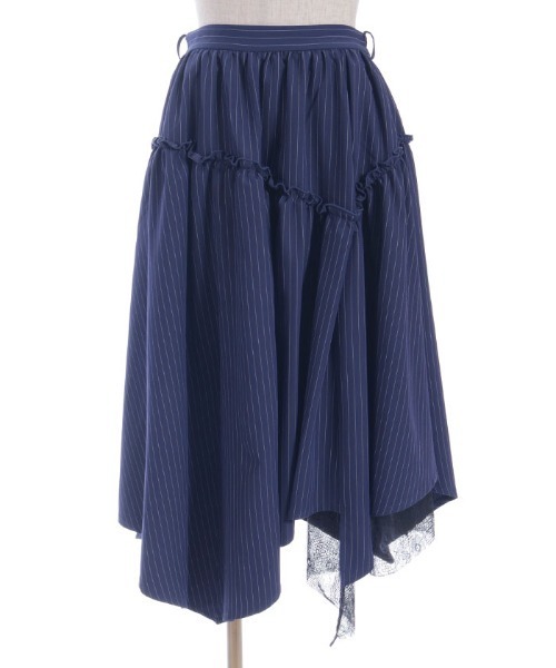 axes femme POETIQUE（アクシーズファムポエティック）の「ベルト付イレヘムロングスカート（スカート・レディース・ブラック/その他1/ネイビー・MEDIUM）」の14枚目の写真