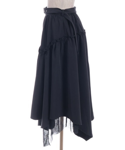 axes femme POETIQUE（アクシーズファムポエティック）の「ベルト付イレヘムロングスカート（スカート・レディース・ブラック/その他1/ネイビー・MEDIUM）」の18枚目の写真