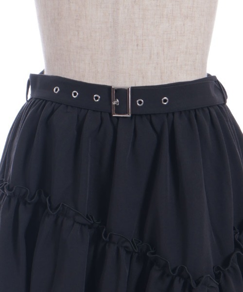 axes femme POETIQUE（アクシーズファムポエティック）の「ベルト付イレヘムロングスカート（スカート・レディース・ブラック/その他1/ネイビー・MEDIUM）」の22枚目の写真