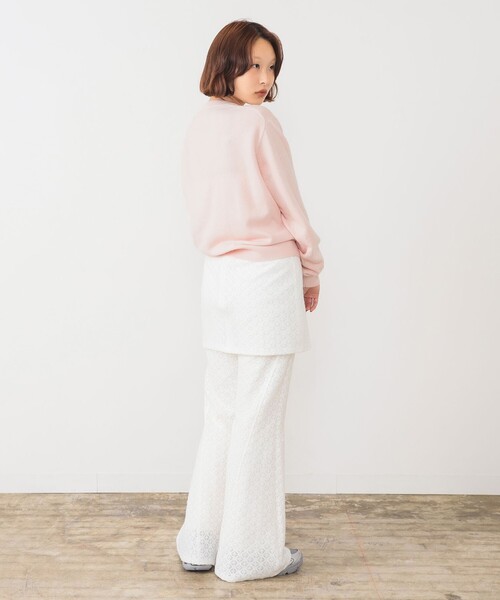 DANTON（ダントン）の「DANTON / WOMEN'S LAMBSWOOL CREW NECK KNIT PULLOVER（ニット/セーター・レディース・レッド/オフホワイト/ピンク/サックスブルー/カーキ・36）」の8枚目の写真