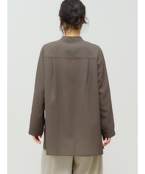 MIDIUMISOLID(ミディウミソリッド)の「MIDIUMISOLID for Ladies フレアスリーブシアーシャツ(シャツ/ブラウス・レディース・ブラウン/ベージュ/オフホワイト/ブラック・FREE)」の11枚目の写真