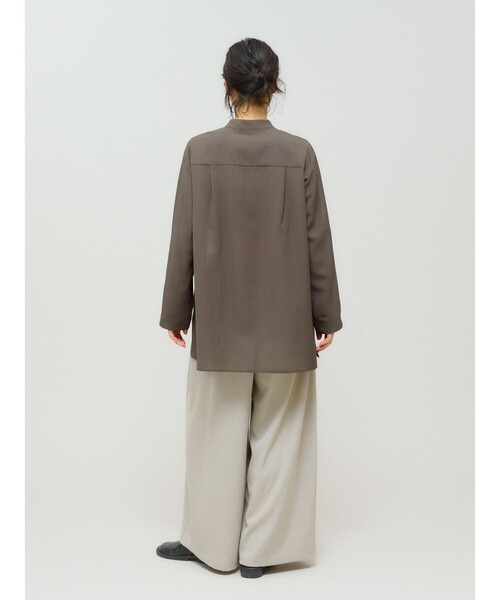 MIDIUMISOLID(ミディウミソリッド)の「MIDIUMISOLID for Ladies フレアスリーブシアーシャツ(シャツ/ブラウス・レディース・ブラウン/ベージュ/オフホワイト/ブラック・FREE)」の16枚目の写真