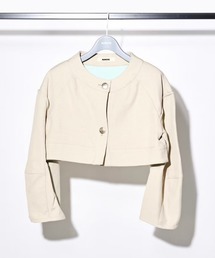 RUMCHE（ラムシェ）の「Midriff Jacket / ミッドリフジャケット（ノーカラージャケット）」