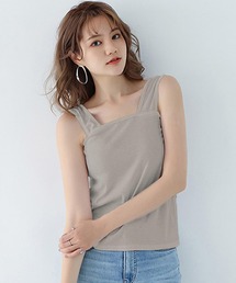 【extreme cashmere】 ベージュ スクエアネック タンクトップ extreme cashmere(エクストリームカシミヤ)】 VEST （タンク