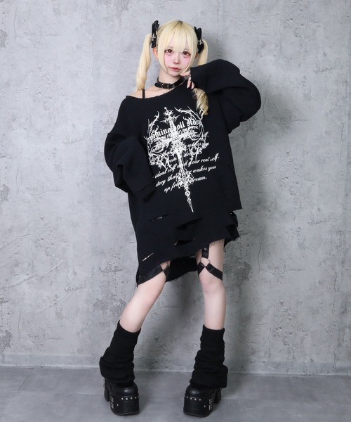 Amilige アミリージュ ダメージガーゼトップス ダメージガーゼトップス（Tシャツ/カットソー）｜Amilige