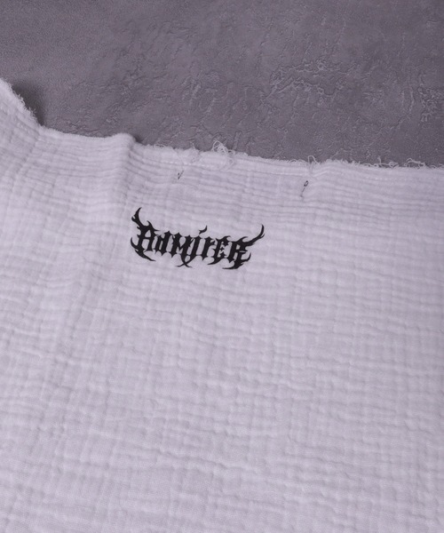 Amiligeクロスロゴプリントダメージガーゼトップス ホワイト クロスロゴプリントダメージガーゼトップス（Tシャツ/カットソー