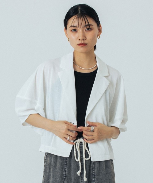 ROSE BUD（ローズバッド）の「CROPPED JACKET（ブルゾン・レディース・ブラック/ホワイト・ONE SIZE）」の3枚目の写真