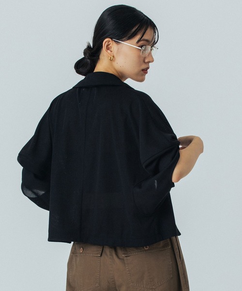 ROSE BUD（ローズバッド）の「CROPPED JACKET（ブルゾン・レディース・ブラック/ホワイト・ONE SIZE）」の8枚目の写真