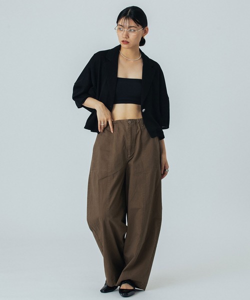 ROSE BUD（ローズバッド）の「CROPPED JACKET（ブルゾン・レディース・ブラック/ホワイト・ONE SIZE）」の9枚目の写真