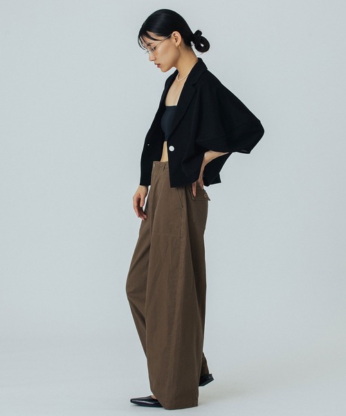 ROSE BUD（ローズバッド）の「CROPPED JACKET（ブルゾン・レディース・ブラック/ホワイト・ONE SIZE）」の11枚目の写真