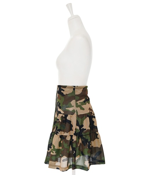 Narcissus(ナルシス)の「メッシュカモフラスカート 迷彩(スカート・レディース・カーキ・FREE)」の6枚目の写真