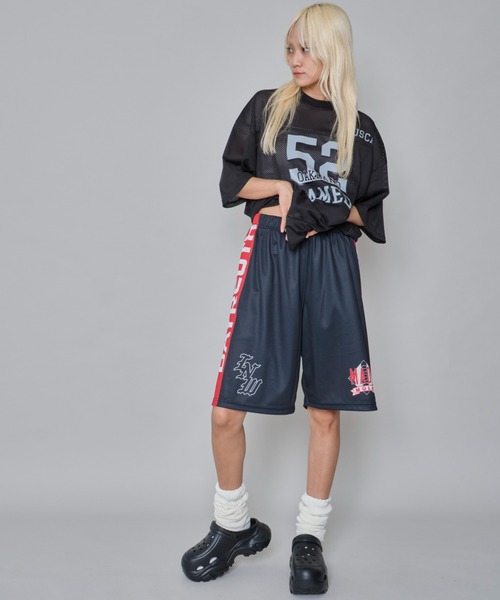 WEGO(ウィゴー)の「WEGO/メッシュライングラフィックショーツ(その他パンツ・メンズ・ブラック/ブルー・LARGE/MEDIUM)」の4枚目の写真