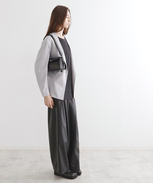 tk.TAKEO KIKUCHI（ティーケータケオキクチ）の「ランドスケープ ピローフラップバッグ（ショルダーバッグ・メンズ・ブラック/ボルドー・00）」の6枚目の写真