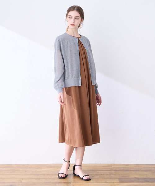 LE SOUK HOLIDAY(ルスークホリデー)の「【接触冷感】ピンタックワンピース(ワンピース・レディース・ブラウン/ブラック/ブルー・M/L)」の17枚目の写真