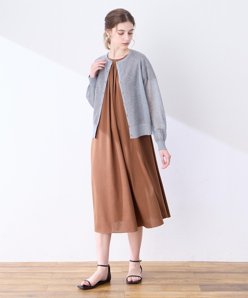 LE SOUK HOLIDAY(ルスークホリデー)の「【接触冷感】ピンタックワンピース(ワンピース・レディース・ブラウン/ブラック/ブルー・M/L)」の18枚目の写真