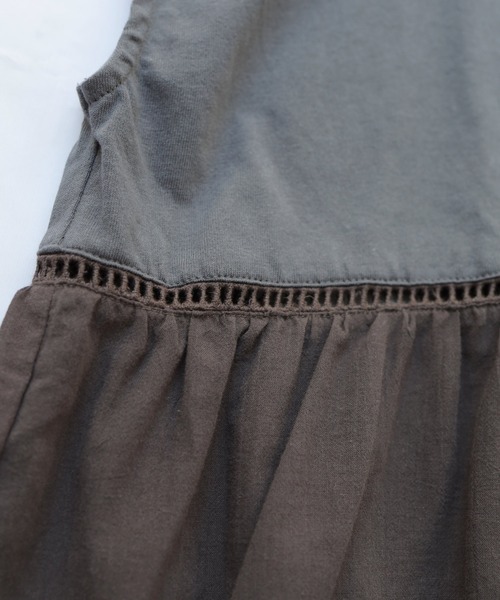 Crisp（クリスプ）の「フレンチスリーブコンビTシャツ（Tシャツ/カットソー・レディース・チャコールグレー/ブラウン・FREE）」の22枚目の写真