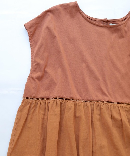 Crisp（クリスプ）の「フレンチスリーブコンビTシャツ（Tシャツ/カットソー・レディース・チャコールグレー/ブラウン・FREE）」の18枚目の写真