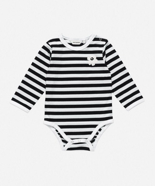 marimekko（マリメッコ）の「【Kids】 Vinde Tasaraita / bodysuit rompers（ロンパース・キッズ・ブラック・74/68/62/80）」の2枚目の写真