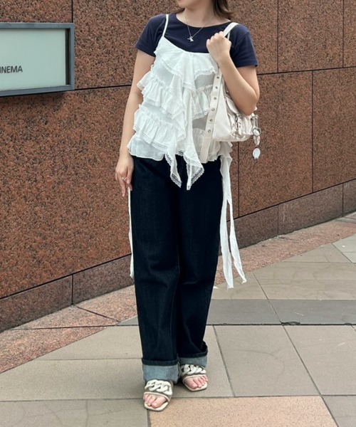 idem(イデム)の「jellyfish many frill camisole / ジェリーフィッシュフリルキャミソール(キャミソール・レディース・ブルー/ホワイト・FREE)」の8枚目の写真