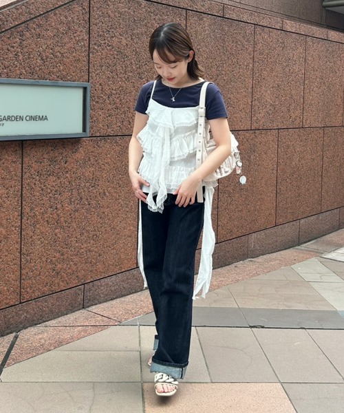 idem(イデム)の「jellyfish many frill camisole / ジェリーフィッシュフリルキャミソール(キャミソール・レディース・ブルー/ホワイト・FREE)」の9枚目の写真