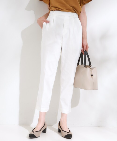 DRESKIP（ドレスキップ）の「【S-LL/ひんやり】きれいめにもカジュアルにも サブリナパンツ（その他パンツ・レディース・オフホワイト/ブラック/ベージュ・04/03/02/01）」の2枚目の写真