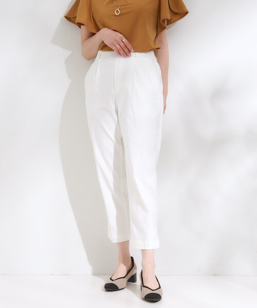 DRESKIP（ドレスキップ）の「【S-LL/ひんやり】きれいめにもカジュアルにも サブリナパンツ（その他パンツ・レディース・オフホワイト/ブラック/ベージュ・04/03/02/01）」の8枚目の写真