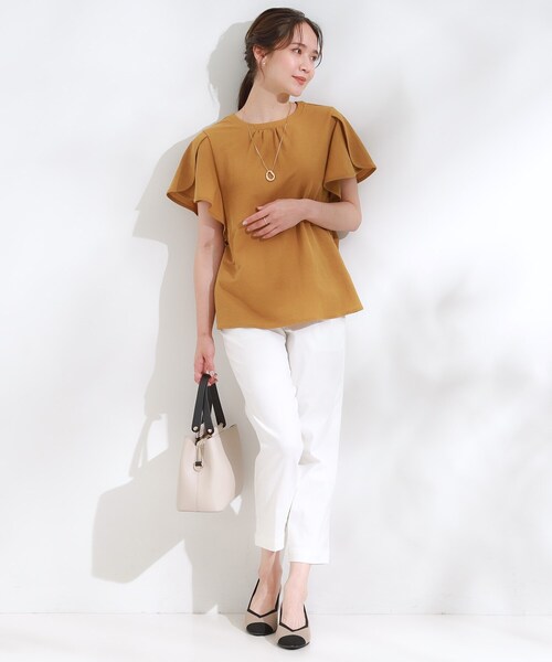 DRESKIP（ドレスキップ）の「【S-LL/ひんやり】きれいめにもカジュアルにも サブリナパンツ（その他パンツ・レディース・オフホワイト/ブラック/ベージュ・04/03/02/01）」の10枚目の写真