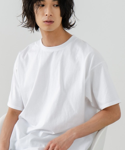 FRUIT OF THE LOOM(フルーツオブザルーム)の「【FRUIT OF THE LOOM/フルーツ オブ ザ ルーム】プレミアム USAコットンTシャツ(Tシャツ/カットソー・メンズ・ホワイト/ブラック/杢グレー/ネイビー/レッド・LARGE/XX-LARGE/MEDIUM/SMALL/X-LARGE)」の2枚目の写真