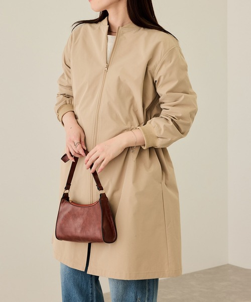 NAVY(ネイビー)の「nAvy リブロングブルゾン【撥水加工】(ブルゾン・レディース・ベージュ/カーキ/ブラック・L/M)」の1枚目の写真