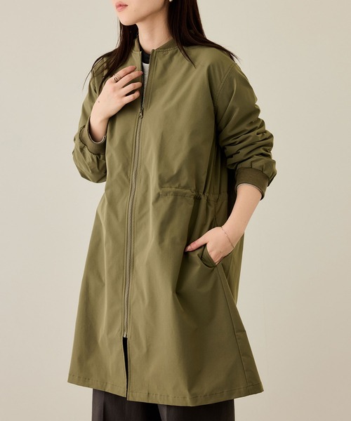 NAVY(ネイビー)の「nAvy リブロングブルゾン【撥水加工】(ブルゾン・レディース・ベージュ/カーキ/ブラック・L/M)」の3枚目の写真