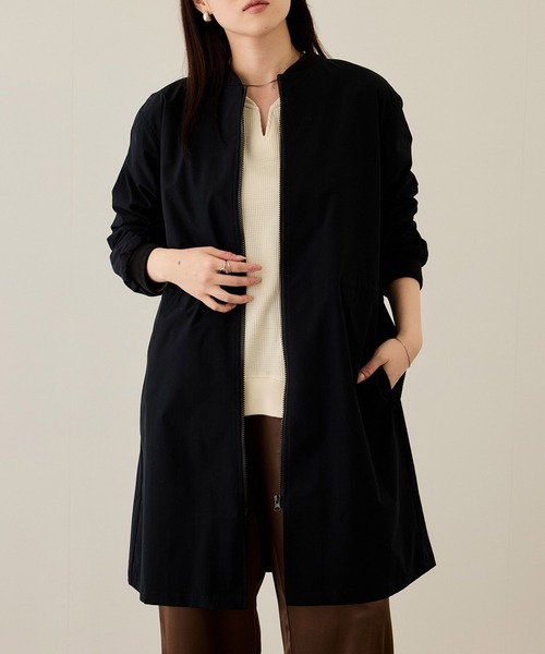 NAVY(ネイビー)の「nAvy リブロングブルゾン【撥水加工】(ブルゾン・レディース・ベージュ/カーキ/ブラック・L/M)」の2枚目の写真