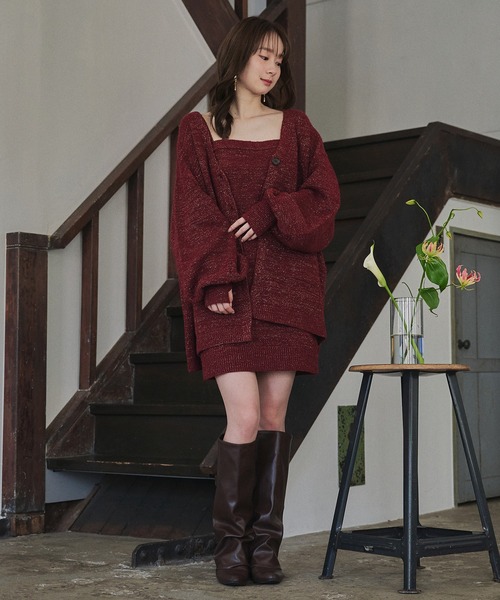 mideal グリッターニットアンサンブル glitter melange knit ensemble / グリッターメランジニット