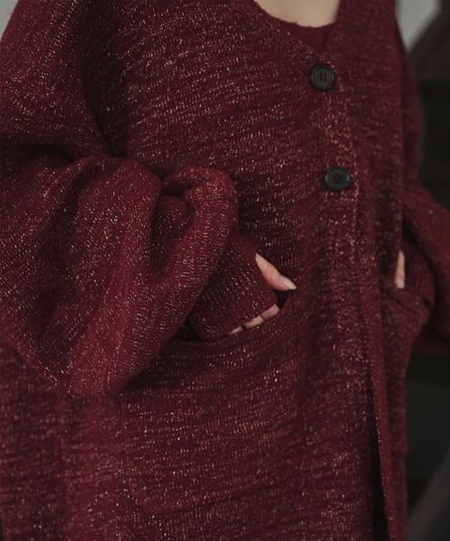 mideal(マイディール)の「glitter melange knit ensemble / グリッターメランジニットアンサンブル(アンサンブル・レディース・グレー/ボルドー/ブラウン/ネイビー・FREE)」の13枚目の写真