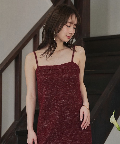 mideal(マイディール)の「glitter melange knit ensemble / グリッターメランジニットアンサンブル(アンサンブル・レディース・グレー/ボルドー/ブラウン/ネイビー・FREE)」の15枚目の写真