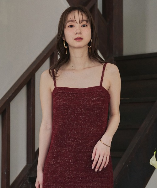 mideal(マイディール)の「glitter melange knit ensemble / グリッターメランジニットアンサンブル(アンサンブル・レディース・グレー/ボルドー/ブラウン/ネイビー・FREE)」の16枚目の写真