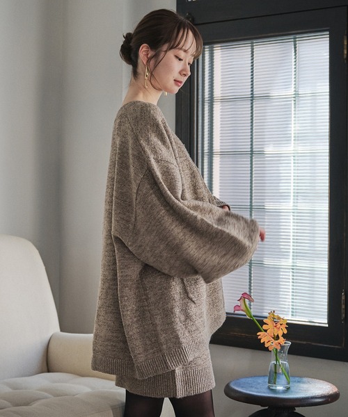 mideal グリッターニットアンサンブル　チャコールグレー　新品未使用 glitter melange knit ensemble / グリッターメランジニット