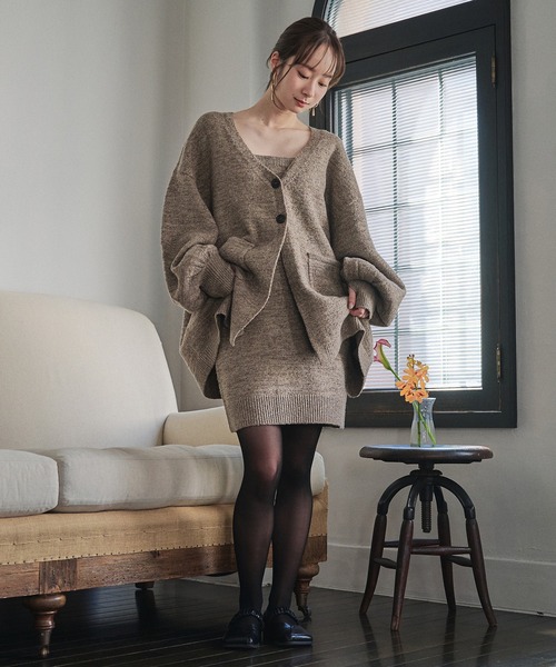 mideal グリッターニットアンサンブル glitter melange knit ensemble / グリッターメランジニット
