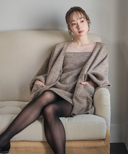 mideal グリッターニットアンサンブル　チャコールグレー　新品未使用 glitter melange knit ensemble / グリッターメランジニット