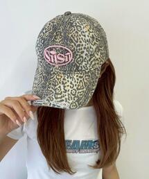 WEGO/レオパードダメージ刺繍キャップ
