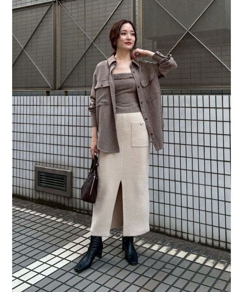 LAGUNAMOON（ラグナムーン）の「ツイードビッグシャツ（シャツ/ブラウス・レディース・ブラック/ミント/ブラウン・FREE）」の7枚目の写真