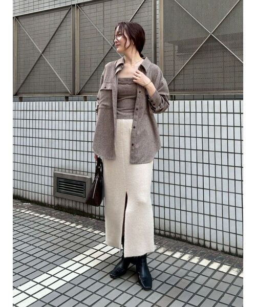 LAGUNAMOON（ラグナムーン）の「ツイードビッグシャツ（シャツ/ブラウス・レディース・ブラック/ミント/ブラウン・FREE）」の8枚目の写真