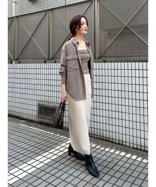 LAGUNAMOON（ラグナムーン）の「ツイードビッグシャツ（シャツ/ブラウス・レディース・ブラック/ミント/ブラウン・FREE）」の9枚目の写真