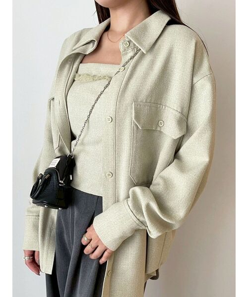 LAGUNAMOON（ラグナムーン）の「ツイードビッグシャツ（シャツ/ブラウス・レディース・ブラック/ミント/ブラウン・FREE）」の10枚目の写真