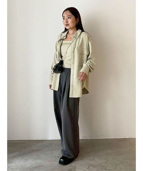 LAGUNAMOON（ラグナムーン）の「ツイードビッグシャツ（シャツ/ブラウス・レディース・ブラック/ミント/ブラウン・FREE）」の12枚目の写真