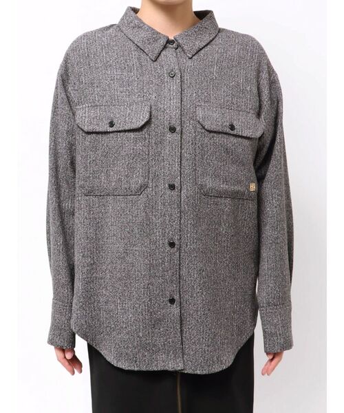 LAGUNAMOON（ラグナムーン）の「ツイードビッグシャツ（シャツ/ブラウス・レディース・ブラック/ミント/ブラウン・FREE）」の18枚目の写真