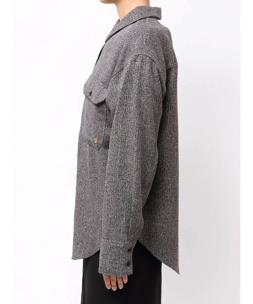 LAGUNAMOON（ラグナムーン）の「ツイードビッグシャツ（シャツ/ブラウス・レディース・ブラック/ミント/ブラウン・FREE）」の19枚目の写真