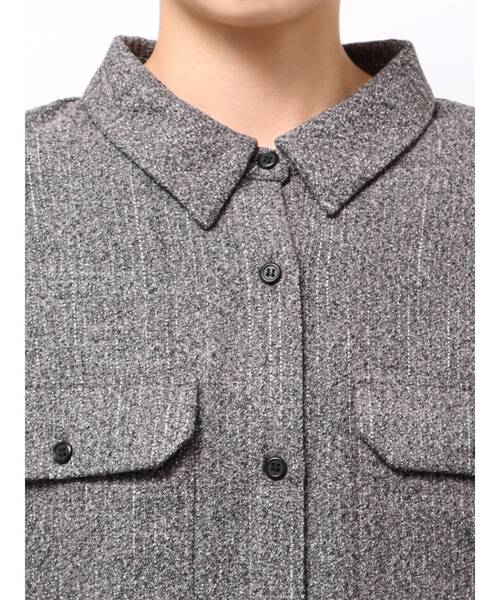 LAGUNAMOON（ラグナムーン）の「ツイードビッグシャツ（シャツ/ブラウス・レディース・ブラック/ミント/ブラウン・FREE）」の21枚目の写真