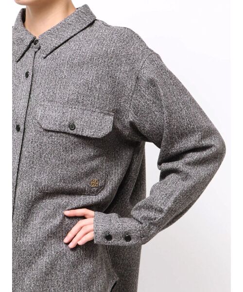 LAGUNAMOON（ラグナムーン）の「ツイードビッグシャツ（シャツ/ブラウス・レディース・ブラック/ミント/ブラウン・FREE）」の22枚目の写真